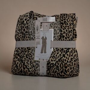 NWT Victoria's Secret Leopard Satin Pajama Set - Tan, Black & Brown
